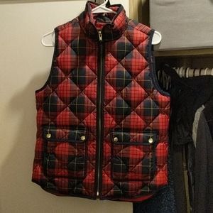 JCrew Down Plaid Vest